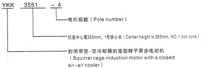 YKK系列(H355-1000)高压JR116-4三相异步电机西安泰富西玛电机型号说明